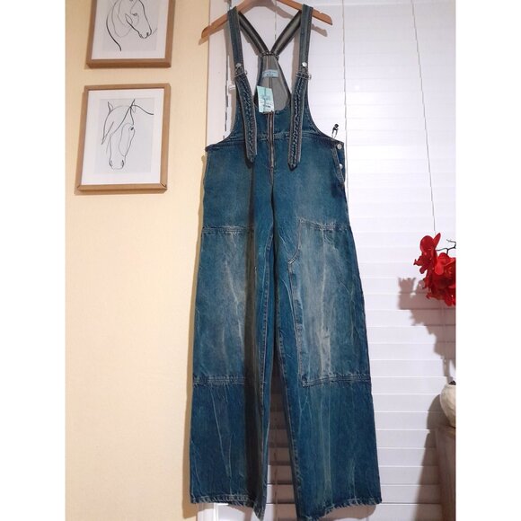 Revice Los Angeles The Plunge Deep Sea 4 Pocket Jumpsuit women's sz 28 Medium - Picture 3 of 12